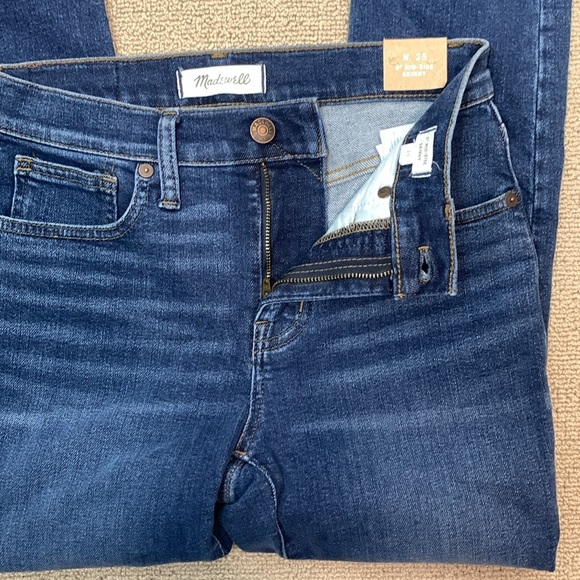 Madewell 9" Mid-Rise Skinny Jeans Medium Wash- 25- NWT - Picture 8 of 15